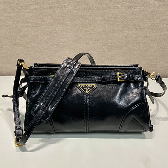 Prada Leder Umhängetasche Schwarz 1ba215