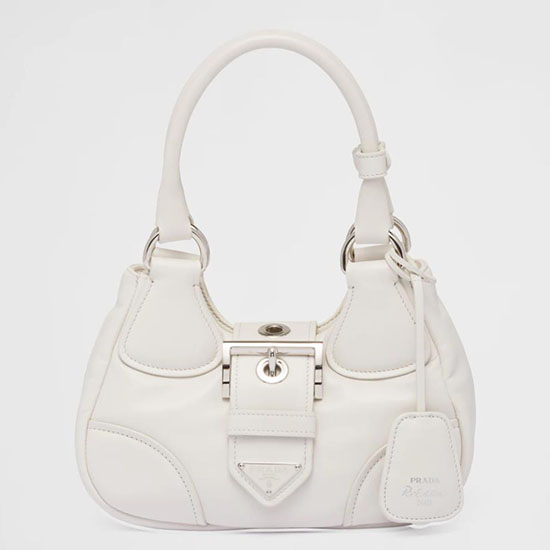 Prada Moon Gepolsterte Nappaledertasche Weiß 1ba381