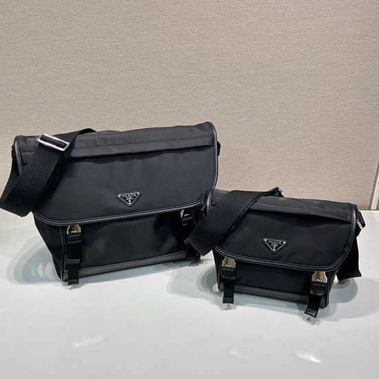 Prada Umhängetasche Aus Re-Nylon Und Leder Schwarz 2vd052