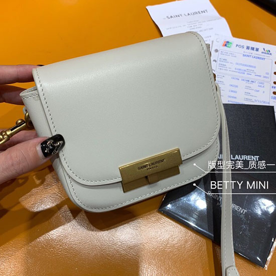 Saint Laurent Betty Mini-Umhängetasche Weiß 566959