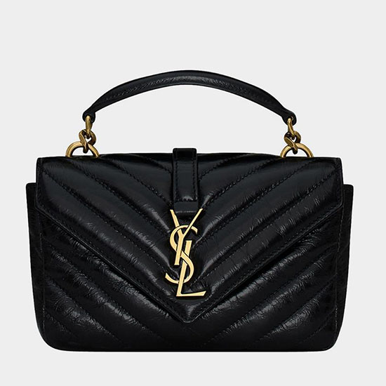 Saint Laurent College Mini Umhängetasche Schwarz 779430