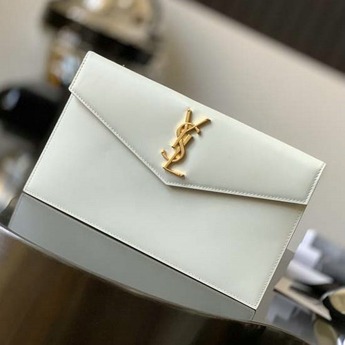 Saint Laurent Glatte Clutch-Tasche Weiß 565739