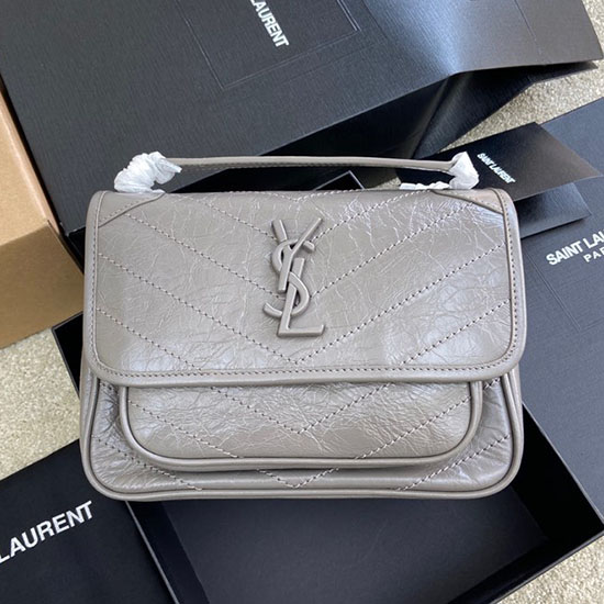 Saint Laurent Kleine Niki-Tasche Grau 498892