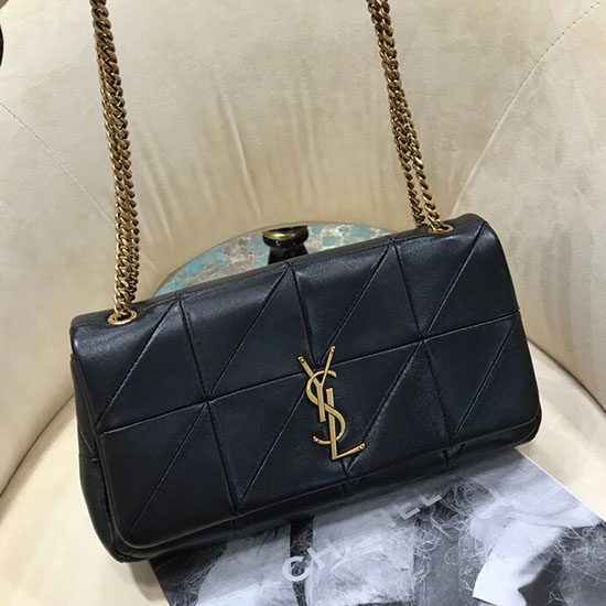 Saint Laurent Lammfell Jamie Mittelgroße Tasche Schwarz 515821