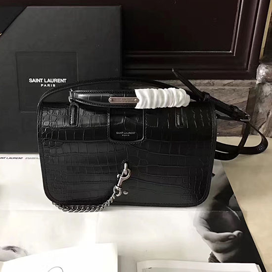 Saint Laurent Mittelgroße Charlotte Umhängetasche Schwarz 466561