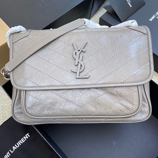 Saint Laurent Mittelgroße Niki-Tasche Grau 633158