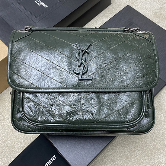 Saint Laurent Mittelgroße Niki-Tasche Grün 633158