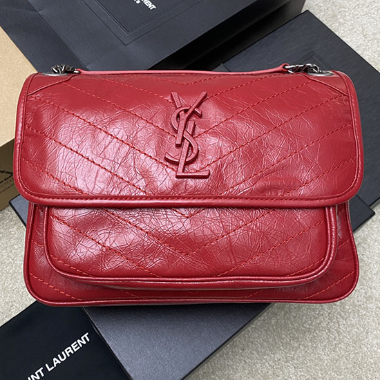 Saint Laurent Mittelgroße Niki-Tasche Rot 633158