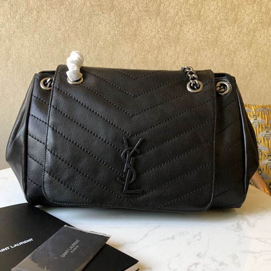 Saint Laurent Mittelgroße Nolita-Tasche Aus Vintage-Leder In Schwarz 554265