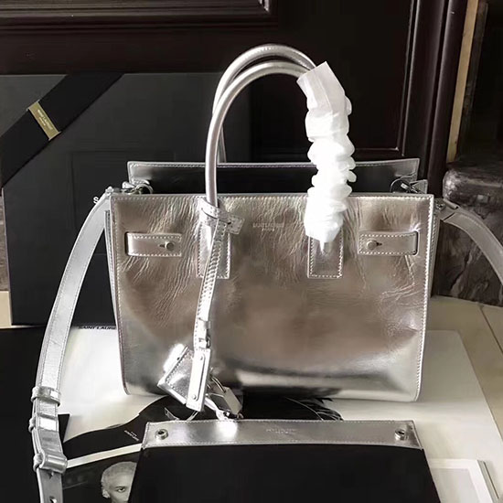 Saint Laurent Mittelgroße Sac De Jour Suppentasche Silber 477477