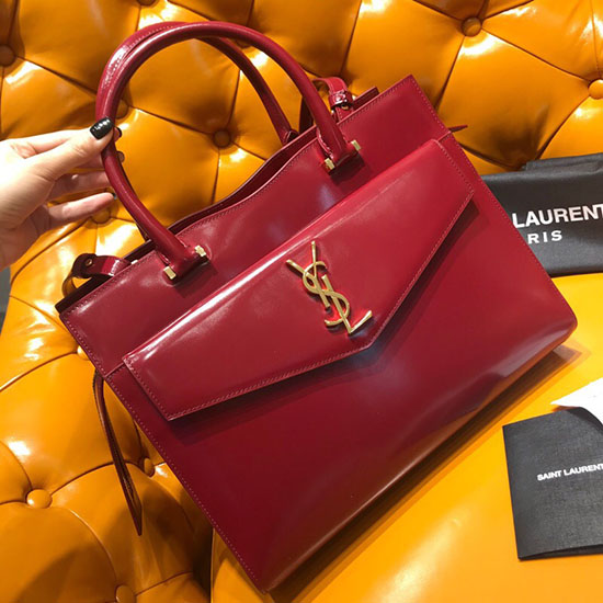 Saint Laurent Mittelgroße Uptown-Tasche Burgunderrot 557653