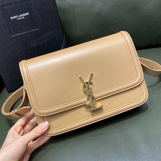 Saint Laurent Solferino Mittelgroße Umhängetasche Beige 634305