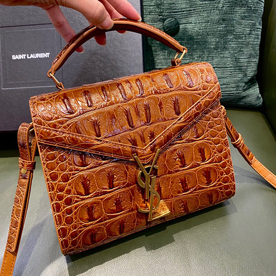 Saint Laurent Tasche Mit Geprägtem Krokodil Und Henkel Oben 602716