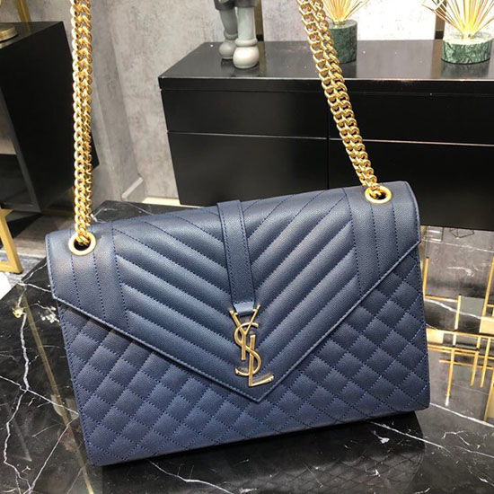 Saint Laurent Umschlag Große Tasche Blau 487198