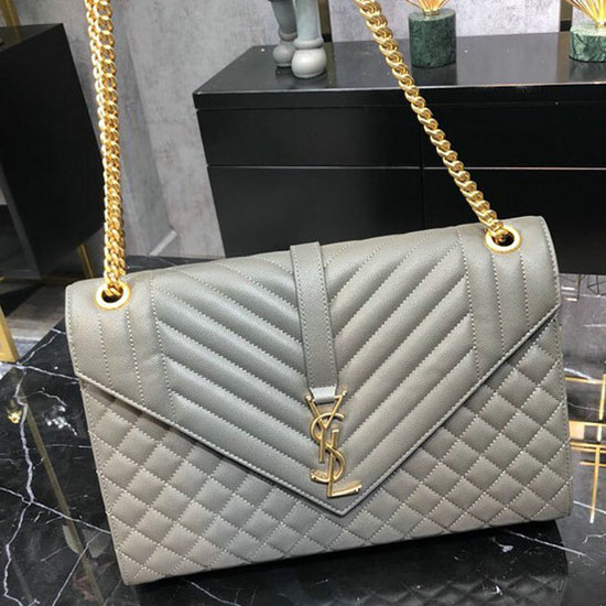 Saint Laurent Umschlag Große Tasche Grau 487198