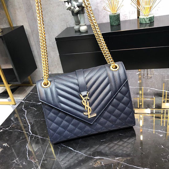 Saint Laurent Umschlag Mittelgroße Tasche Blau 487206