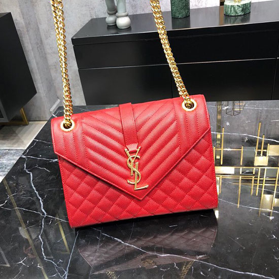 Saint Laurent Umschlag Mittlere Tasche Rot 487206