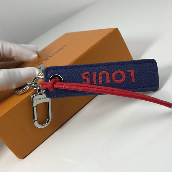 Tab Louis Vuitton Taschenanhänger Und Schlüsselhalter Blau M64173