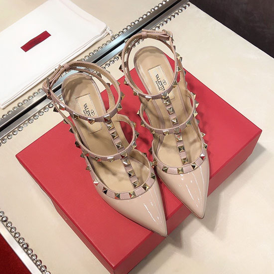 Valentino Patent Rockstud Käfigpumpe Nackt Vs03082