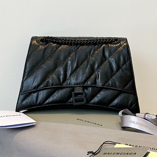 Balenciaga Crush μεσαία καπιτονέ Chain Bag μαύρη B716393