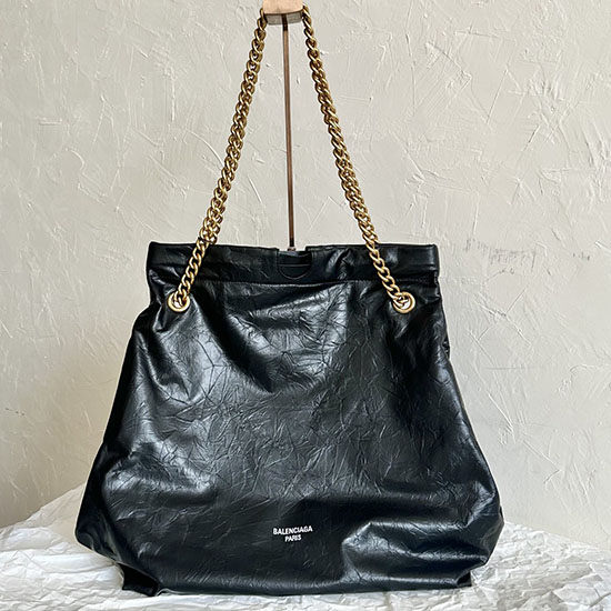 Balenciaga Crush μεσαία τσάντα μαύρη B742941