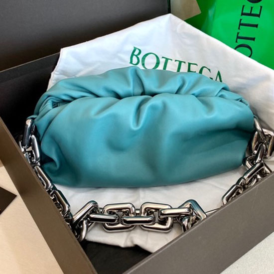 Bottega Veneta δέρμα μοσχαριού η αλυσίδα πουγκί μπλε B620230