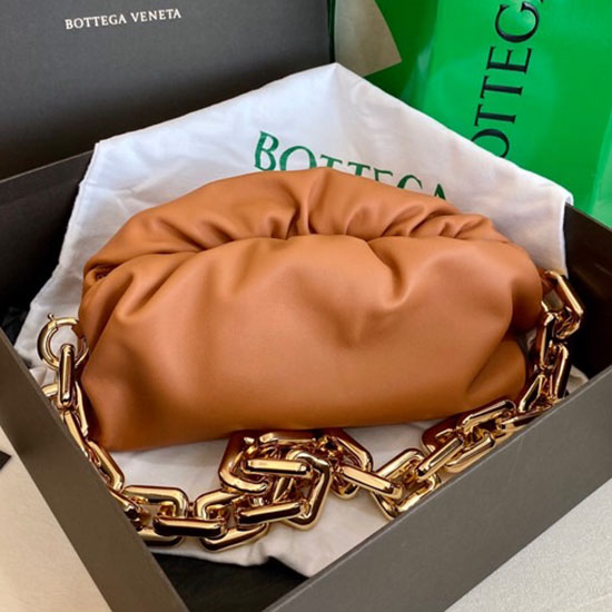 Bottega Veneta δέρμα μοσχαριού η αλυσίδα πουγκί πηλός B620230