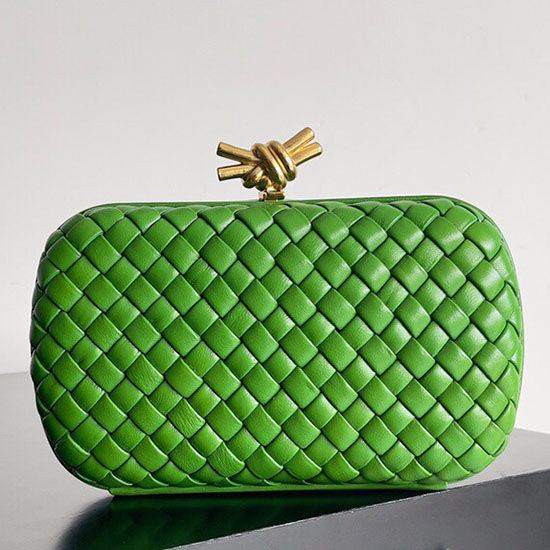 Bottega Veneta κλασικό κόμπο Clutch πράσινο B717622