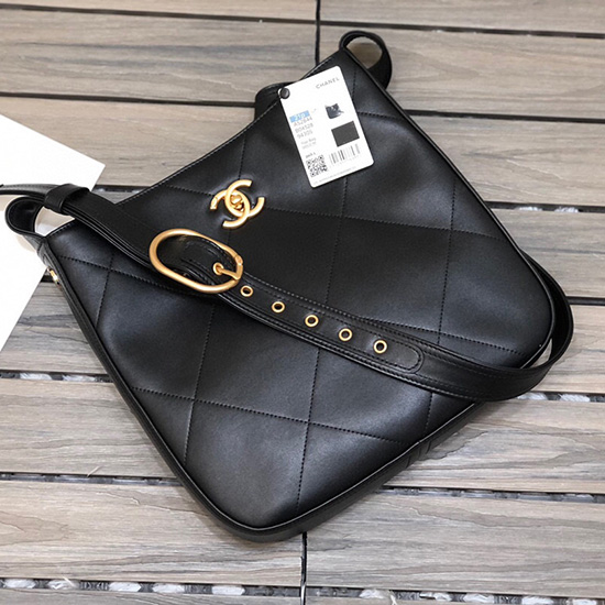 Chanel Calfskin Hobo τσάντα μαύρη As2844