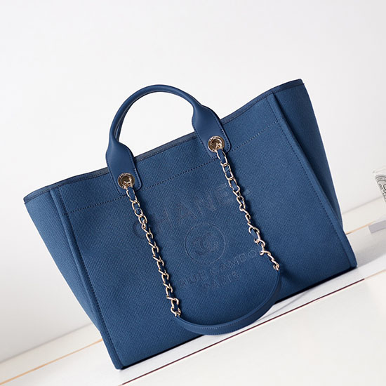 Chanel μεγάλη Tote σκούρο μπλε A66941