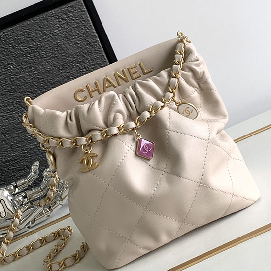 Chanel μικρό Bucket Bag μπεζ As3793