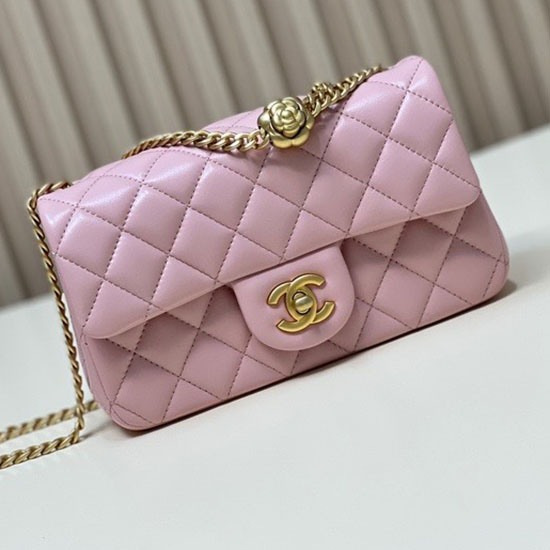 Chanel μικρό Flap Bag ροζ As4041