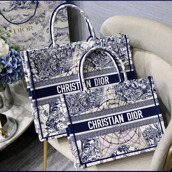 Dior κεντημένο καμβά βιβλίο Tote Md12871