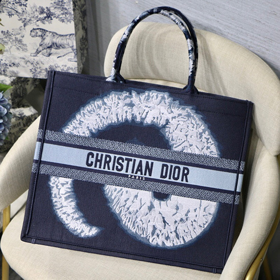 Dior κεντημένο καμβά βιβλίο Tote Md12875