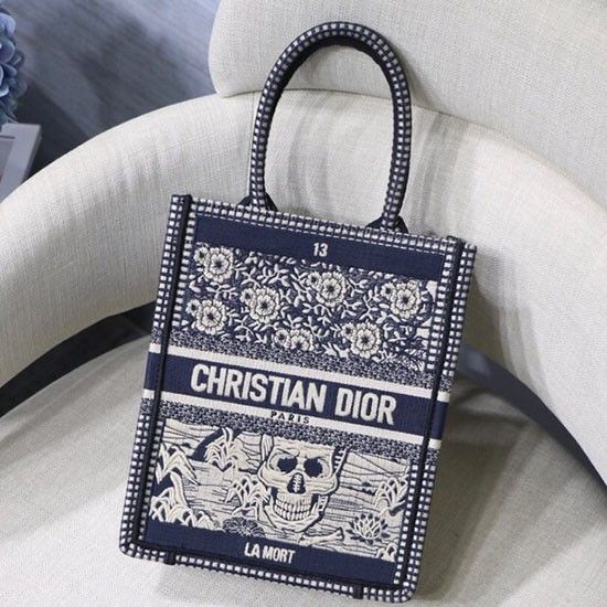 Dior κεντημένο πάνινο βιβλίο Tote Bag D11124