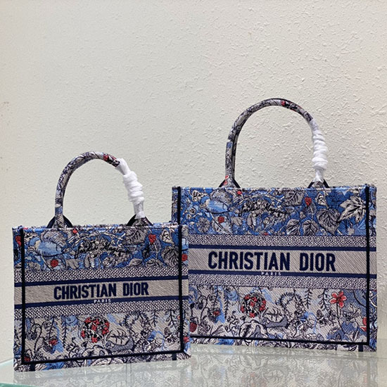 Dior κεντητό καμβά βιβλίο Tote M12962