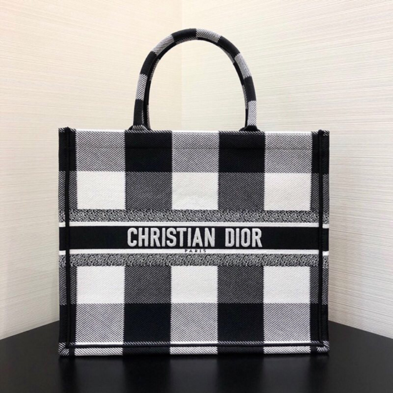 Dior λοξό βιβλίο Tote μαύρο D07084