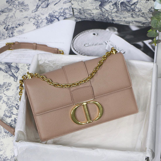 Dior με κόκκους δέρμα μοσχαριού 30 Montaigne Chain Bag Nude M9208