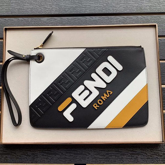 Fendi Clutch Bag από δέρμα μοσχαριού λευκό F80211