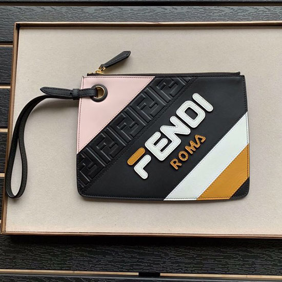 Fendi Clutch Bag ροζ από δέρμα μοσχαριού F80211