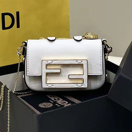 Fendi Versace Fendace Nano μπαγκέτα λευκή F8567