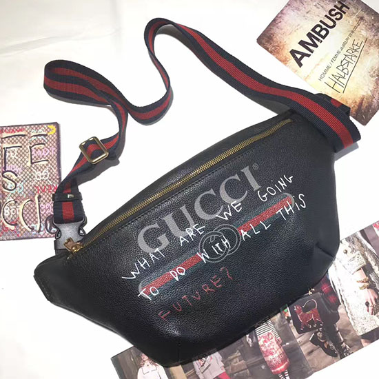 Gucci Coco Capitan λογότυπο τσάντα ζώνης μαύρη 493865