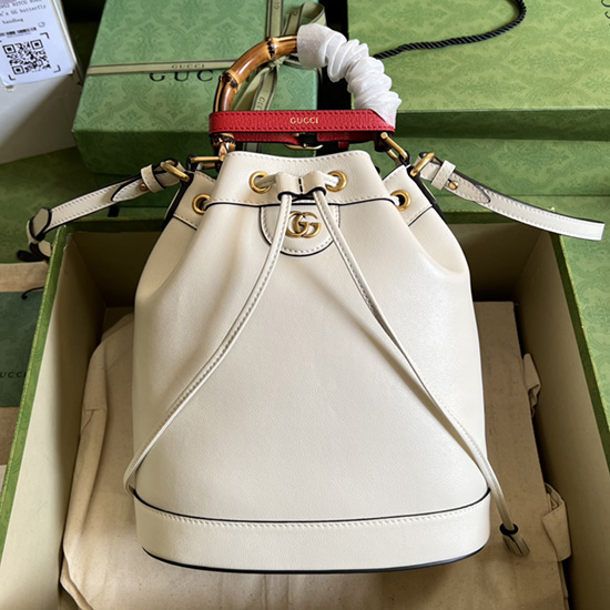 Gucci Diana μικρό Bucket Bag λευκό 724652