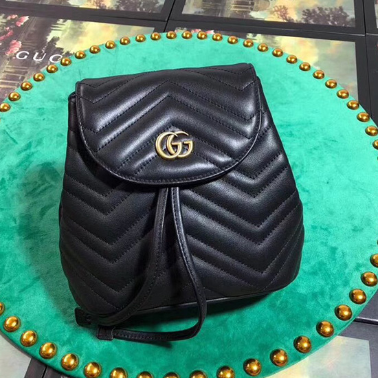 Gucci Gg Marmont Matelasse σακίδιο πλάτης μαύρο 528129