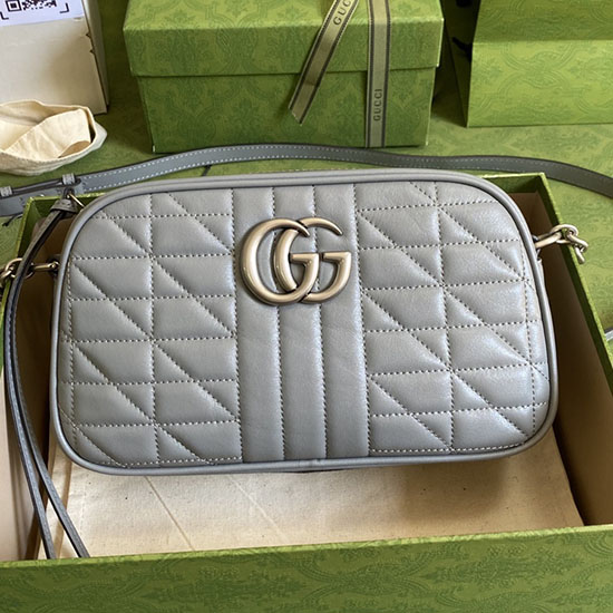 Gucci Gg Marmont μικρή τσάντα ώμου γκρι 447632