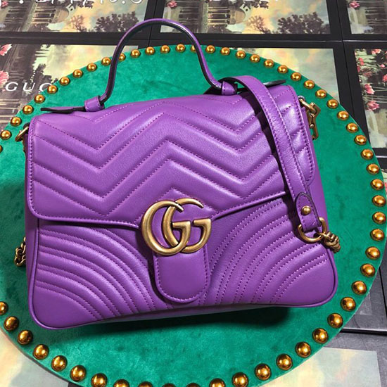 Gucci Gg Marmont μικρή τσάντα ώμου μωβ 498110