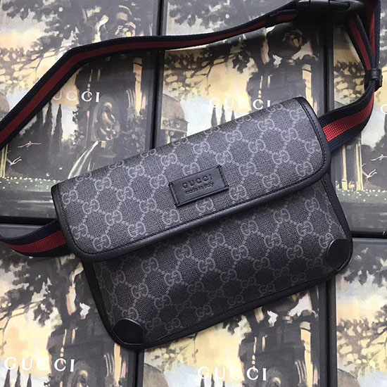 Gucci Gg μαύρη τσάντα ζώνης 598113