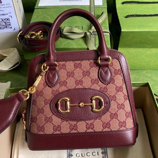 Gucci Horsebit 1955 μικρή τσάντα κόκκινη 677212