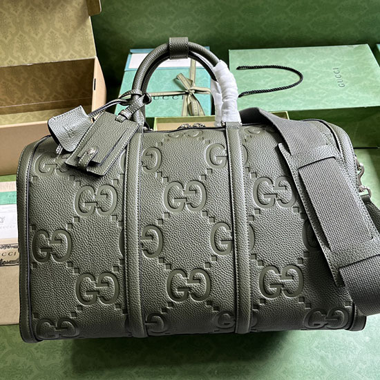 Gucci Jumbo Gg μικρή τσάντα Duffle πράσινη 725282