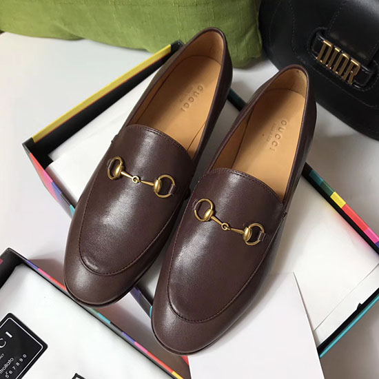 Gucci Loafers από δέρμα μοσχαριού καφέ Gs01